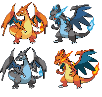 Mega Charizard X-Y Colour swap by HellishBiscuitUK on DeviantArt