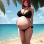 Request #2 pregnant kushina one the beach