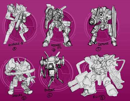 Droid Mechs, initial sketches