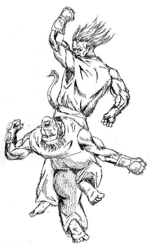 Ken v.s Ryu -lineart- by Tempestfury on DeviantArt