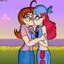 Delia Ketchum kissing Shelly passionately