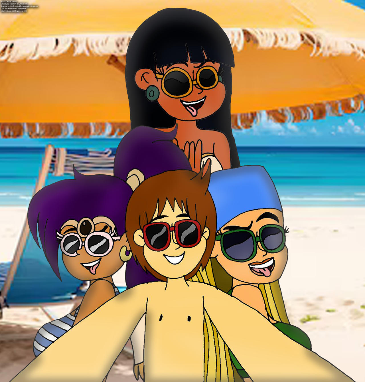 Chel Rdj1995 Deviantart Elijah,Lindsay, Shantae, and Chel at the beach by RDJ1995 on DeviantArt