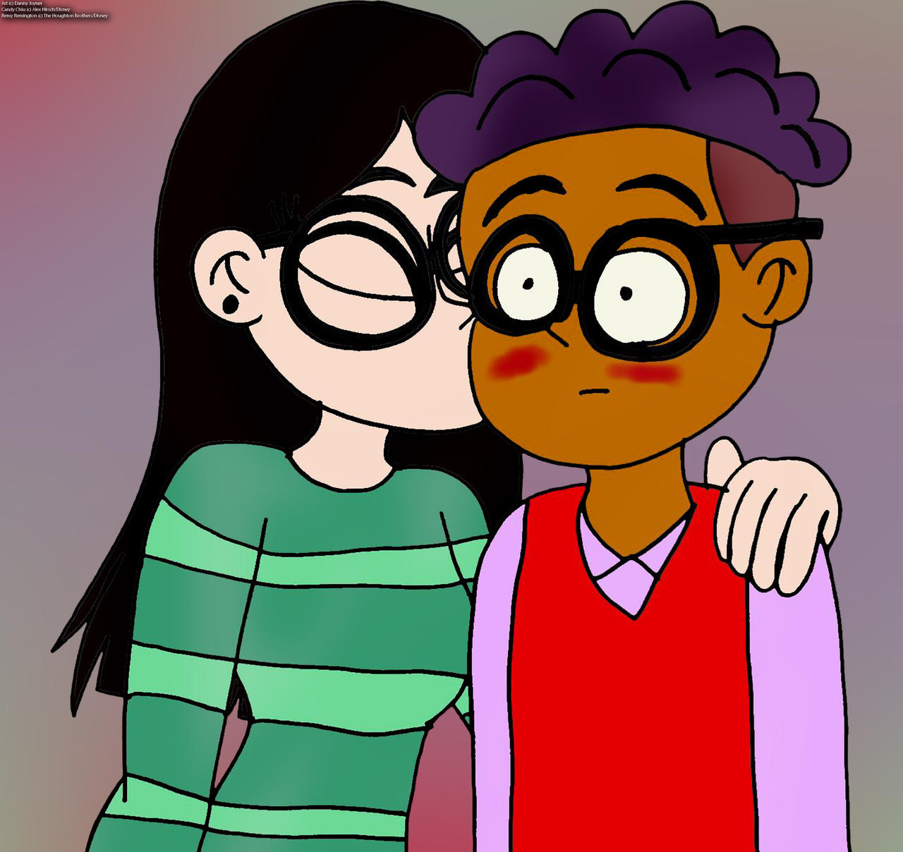 Candy Remy Rune Candy Chiu kisses Remy Remington on the cheek by RDJ1995 on DeviantArt