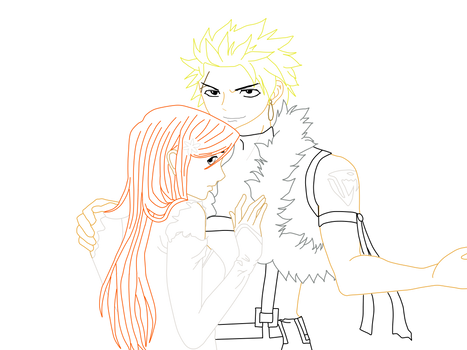 Orihime and Sting lineart