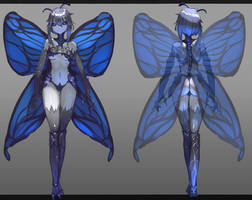 blue butterfly girl