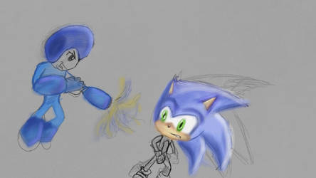 Wii U Request- Megaman vs. Sonic W.I.P