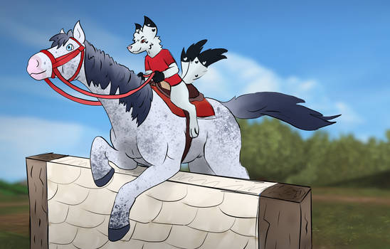 Renard rides a horse!