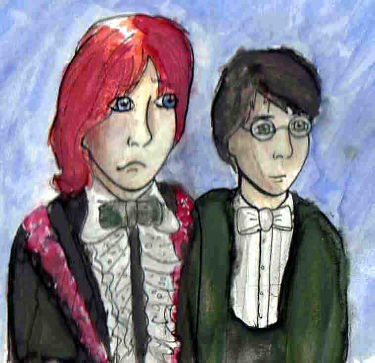 Ron and Harry in Dress robes