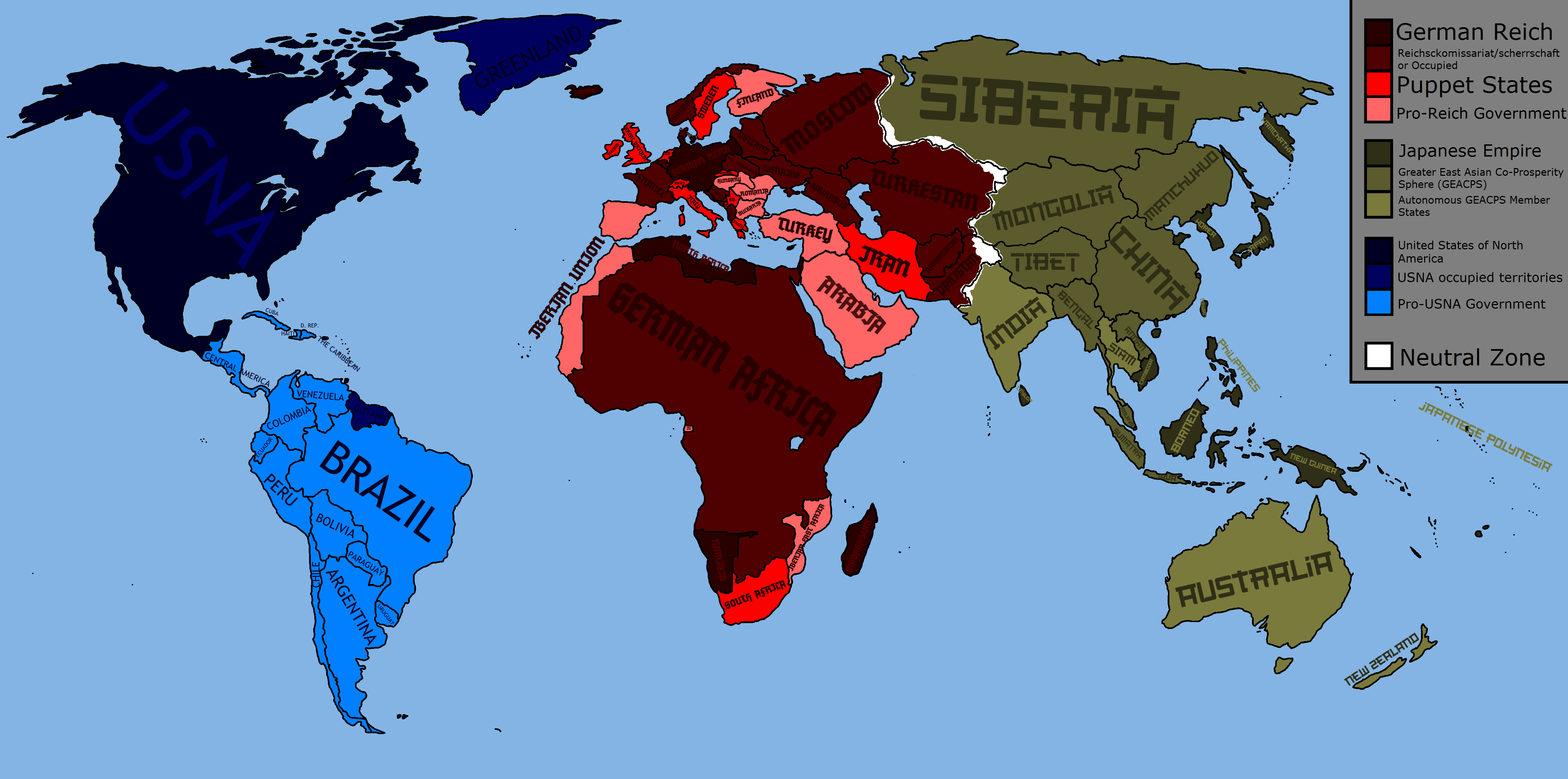 Deviantart Cold War Map Tripolar Cold War by GSNJ on DeviantArt