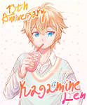 Kagamine Len 13th Anniversary by JeffHarrison02