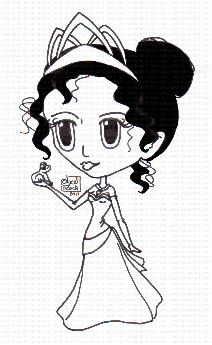 Chibi Tiana lineart