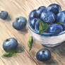 Blueberries, Watercolour 