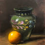 Green Vase and Clementine 
