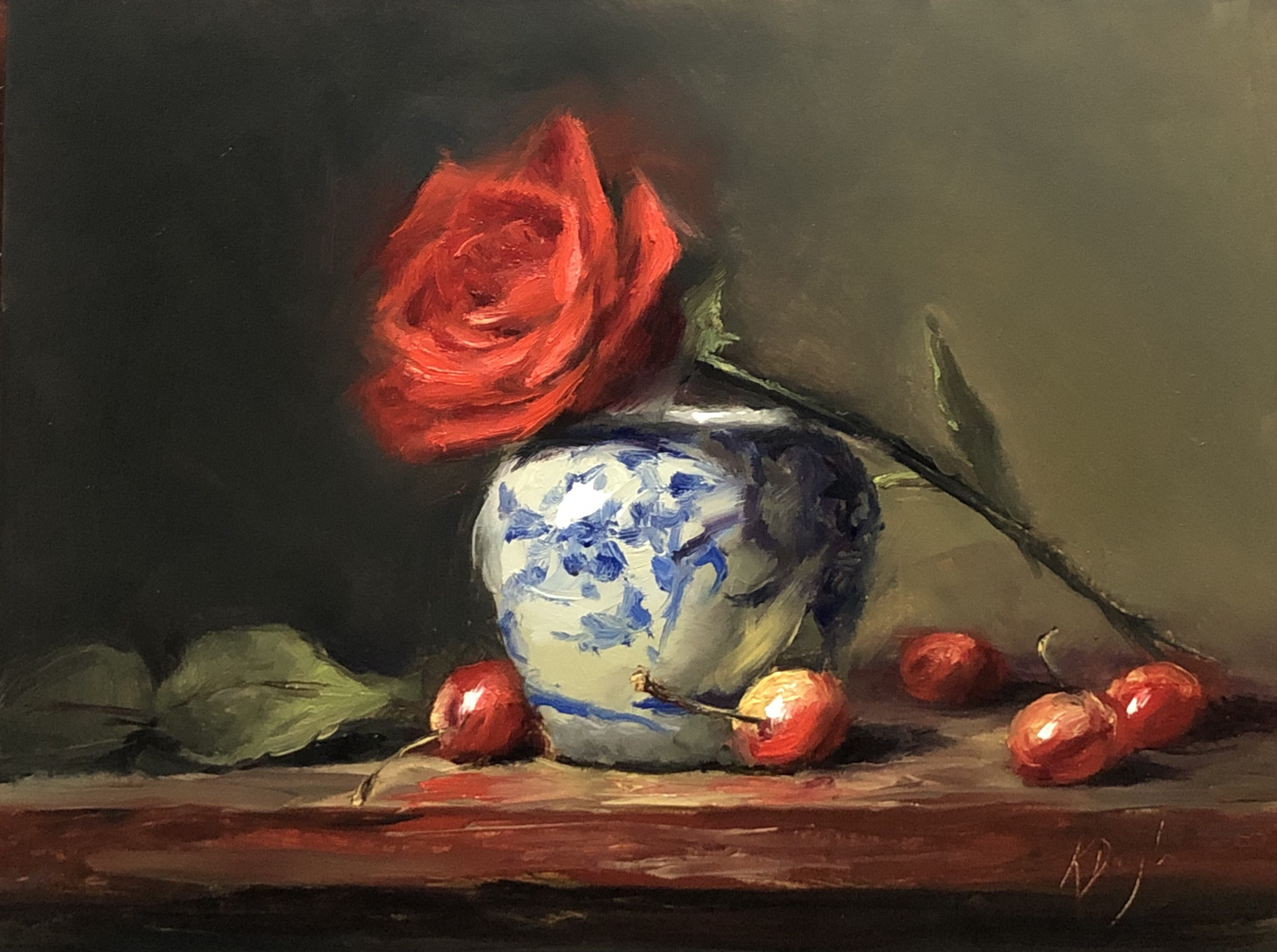 Red rose and Cherries by justanothercreator on DeviantArt