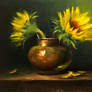 Sunflower in brass