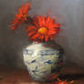 Gerber Daisies and old vase