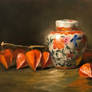 Ginger jar and Chinese lanterns 