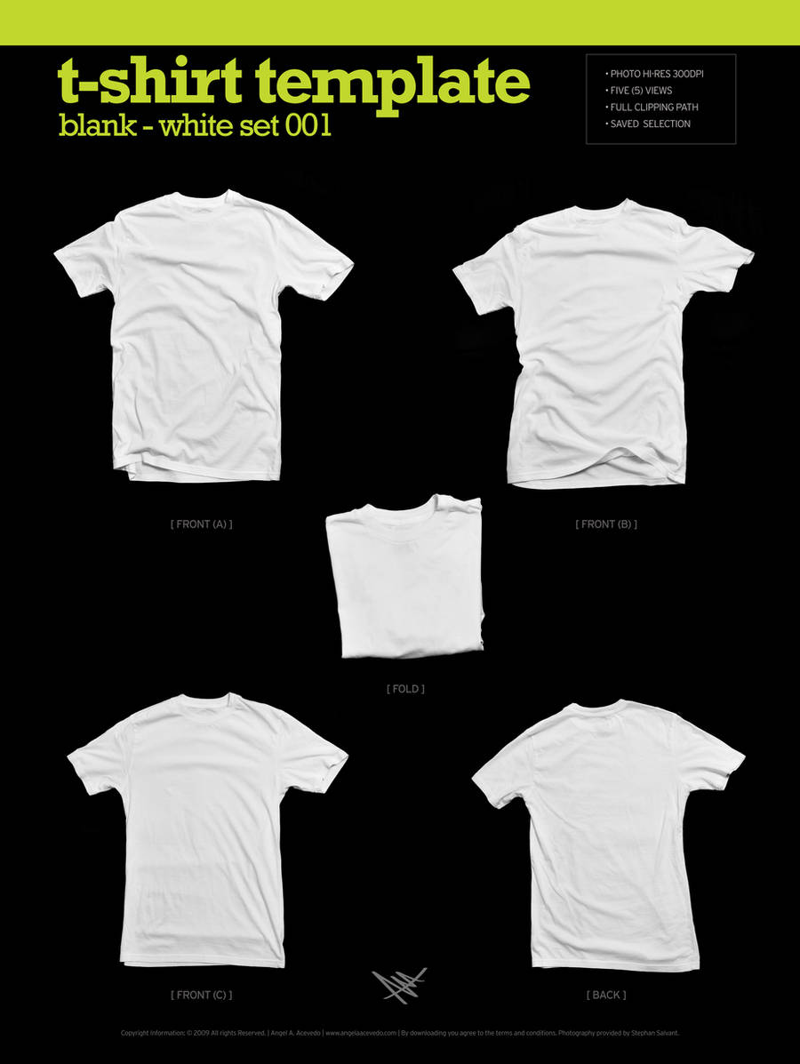 Blank T-Shirt - White 001 by angelaacevedo