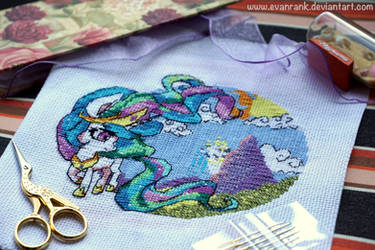 [OPEN] My Little Pony Celestia Cross Stitch by EvanRank