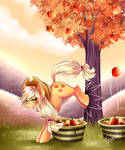 Fanart: Applejack harvest by EvanRank