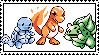 Squirtle Charmander Bulbasaur stamp