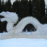 Oriental Dragon Statue in Snow