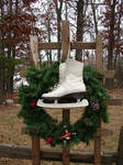 Ice Skates Christmas Wreath by FantasyStock