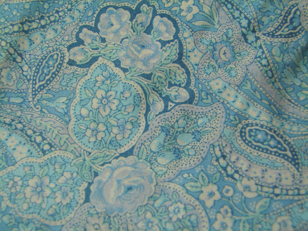 Blue Rose Paisley Fabric
