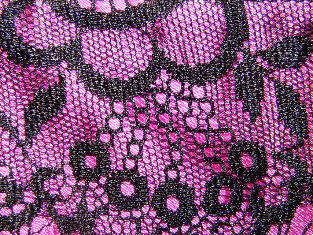 Black Lace on Pink Satin