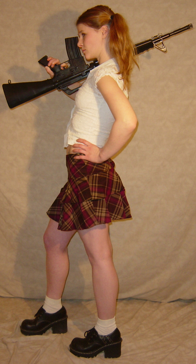 Jodi School Girl Rifle Pose 2