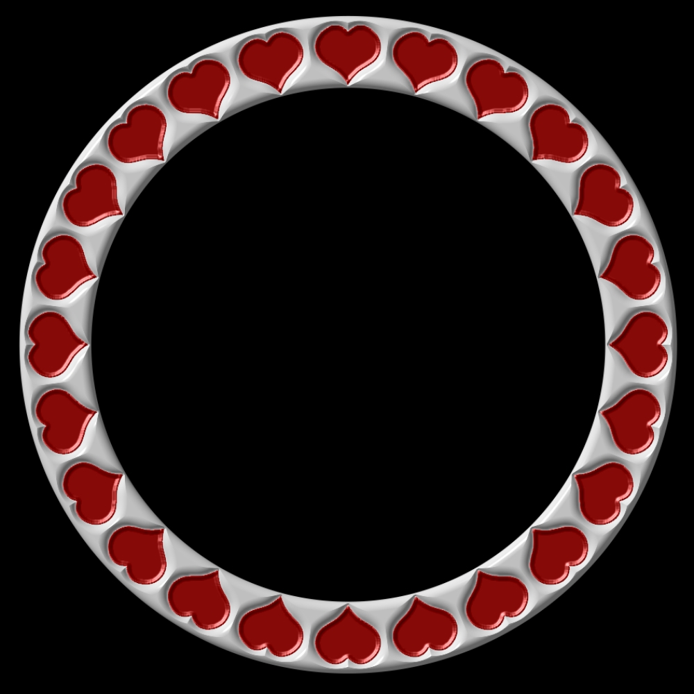 Silvery Crimson Hearts Frame