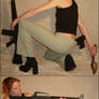 Danielle 2 Firearm Kinfe Poses