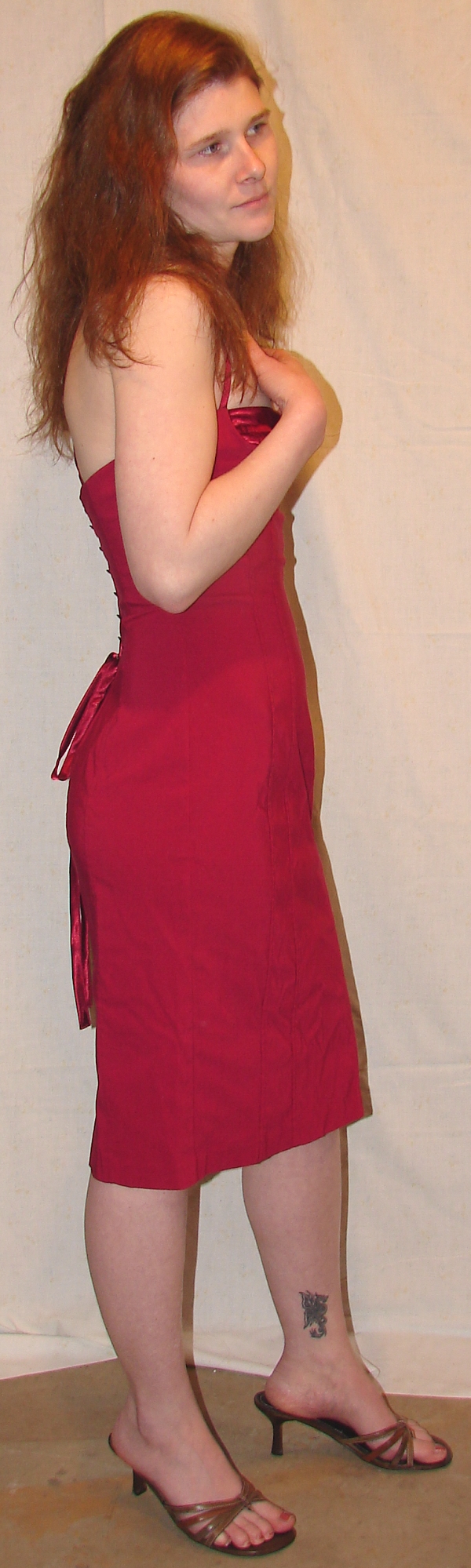 Jodi Sexy Red Dress Pose 03