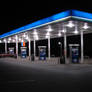 Gas Station Pumps at Night 1