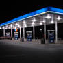 Gas Station Pumps at Night 1