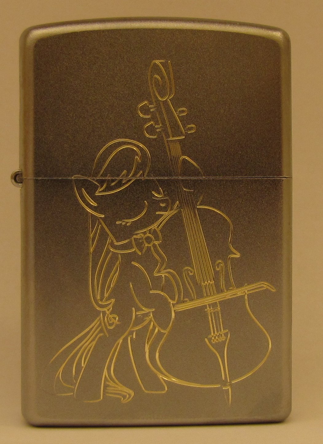 Octavia on a zippo lighter