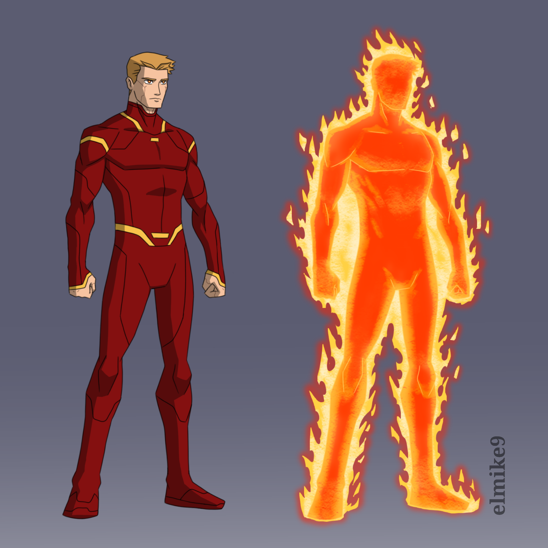 The Human Torch (android) by elmike9 on DeviantArt