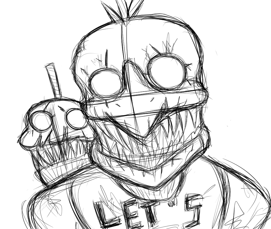 How to Draw Nightmare Chica  Five Nights at Freddy's 