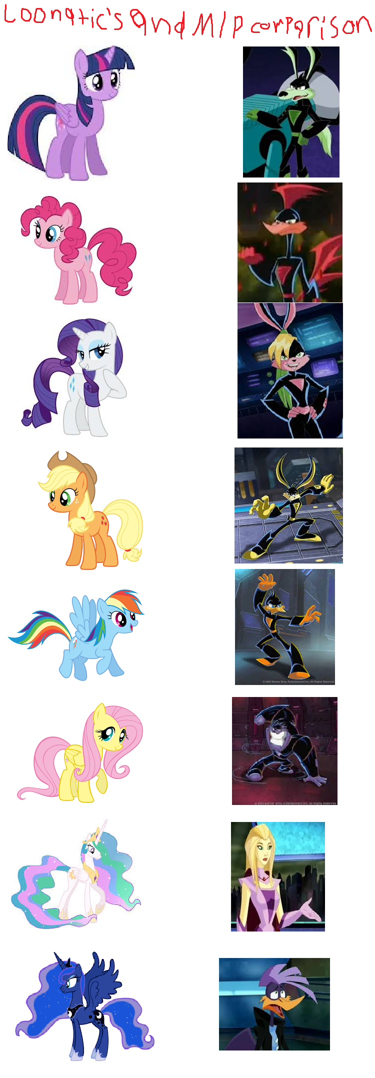 Mlp Comparisons Loonatics And Mlp Comparison by charmy126 on DeviantArt