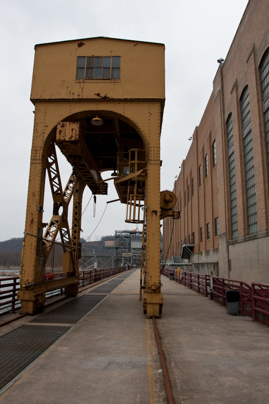 Yellow Crane on Rails