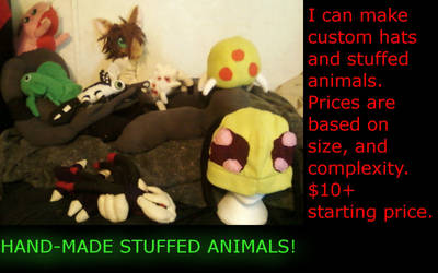 Custom Plushies For Sale!! by CoolTreeko