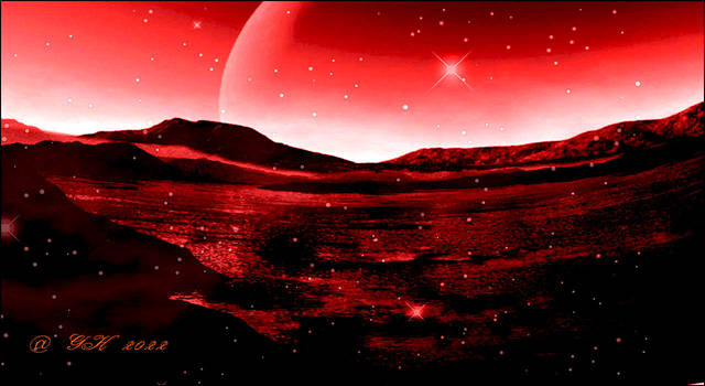 The landscape on the red planet