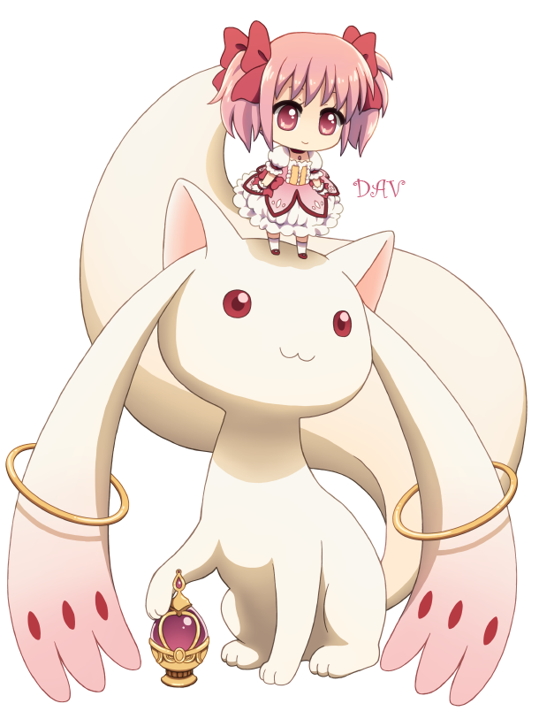 Chibi Madoka and Kyubey