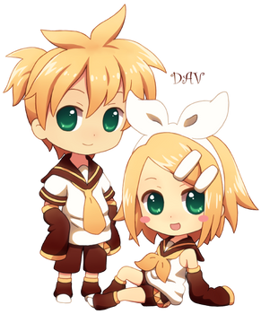 Chibi Len and Rin