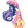 Pixel Marceline and Princess Bubblegum