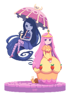 Pixel Marceline and Princess Bubblegum