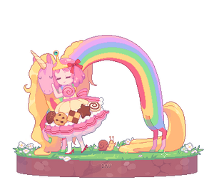 Pixel Princess Bubblegum and Lady Rainicorn