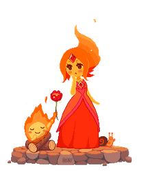 Pixel Flame Princess and Calcifer