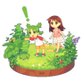 Pixel Yotsuba and Ena