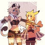 Meowth and Pikachu